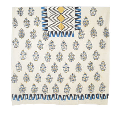 Ajrakh Cotton Natural Dye Three Colour Print | 3 Kam | Hand Block Print Dress Material with 44 Inch wide Dupatta - 2.5 Mt Top   -  SKU : AI03701A