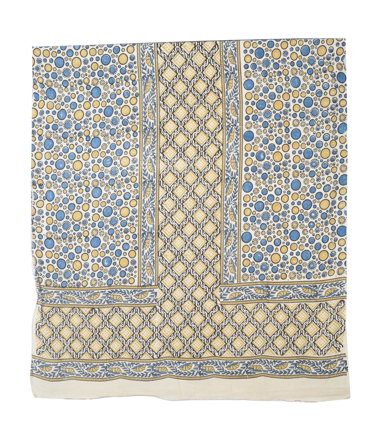 Ajrakh Cotton Natural Dye Three Colour Print | 3 Kam | Hand Block Print Dress Material with 44 Inch wide Dupatta - 2.5 Mt Top   -  SKU : AI03701B