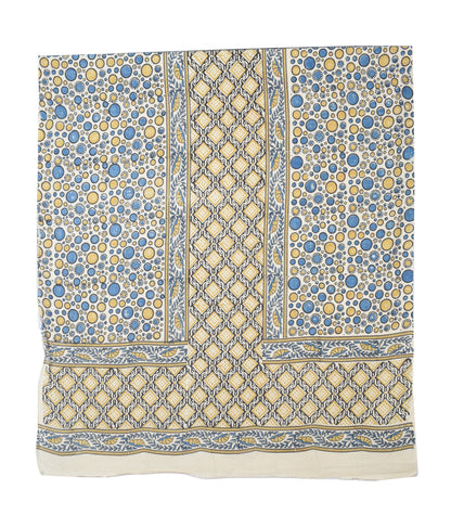 Ajrakh Cotton Natural Dye Three Colour Print | 3 Kam | Hand Block Print Dress Material with 44 Inch wide Dupatta - 2.5 Mt Top   -  SKU : AI03701B