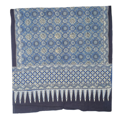 Ajrakh Cotton Natural Dye Three Colour Print | 3 Kam | Hand Block Print Dress Material with 44 Inch wide Dupatta - 2.5 Mt Top   -  SKU : AI03701C