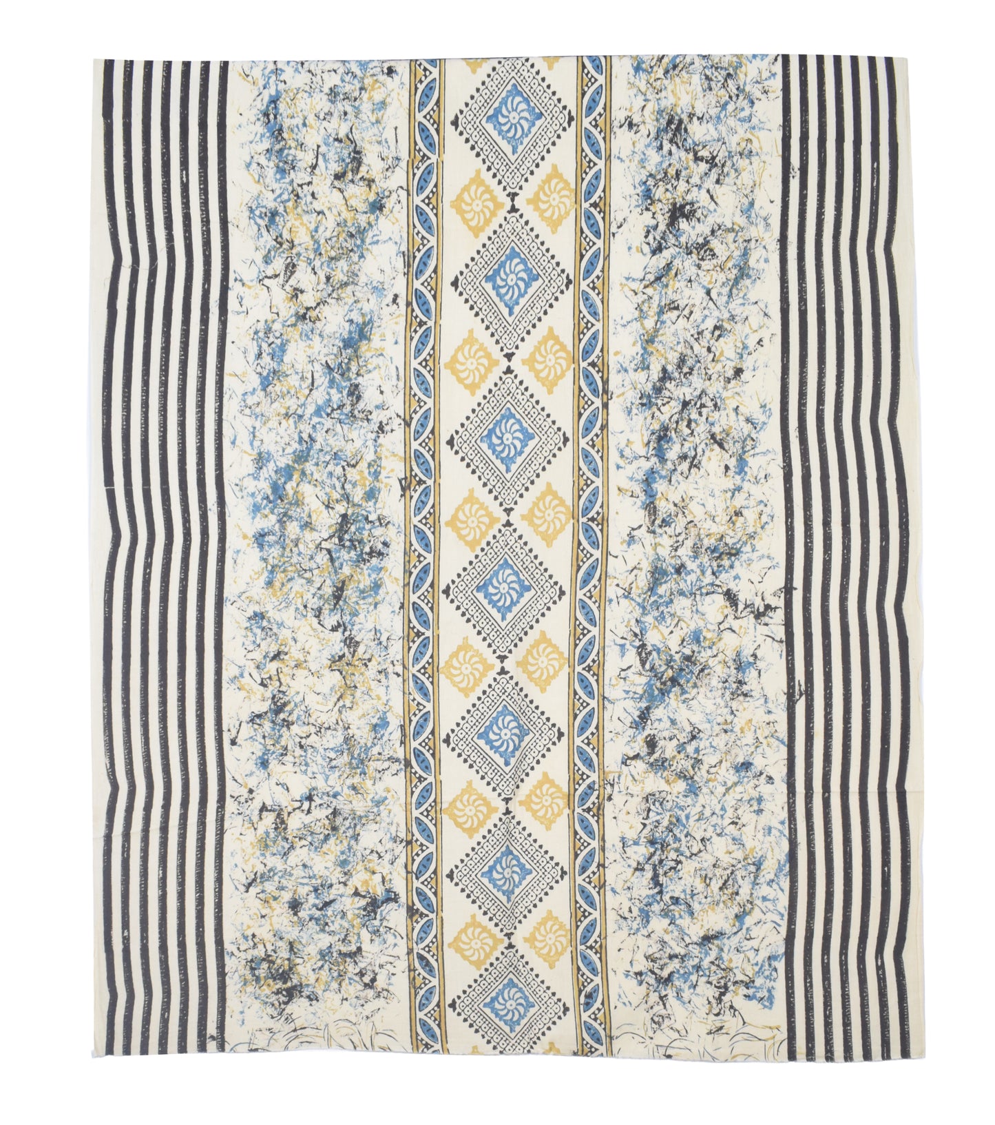 Ajrakh Cotton Natural Dye Three Colour Print | 3 Kam | Hand Block Print Dress Material with 44 Inch wide Dupatta - 2.5 Mt Top   -  SKU : AI03701E
