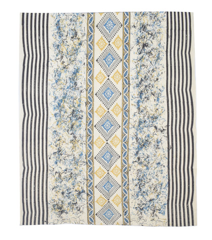 Ajrakh Cotton Natural Dye Three Colour Print | 3 Kam | Hand Block Print Dress Material with 44 Inch wide Dupatta - 2.5 Mt Top   -  SKU : AI03701E