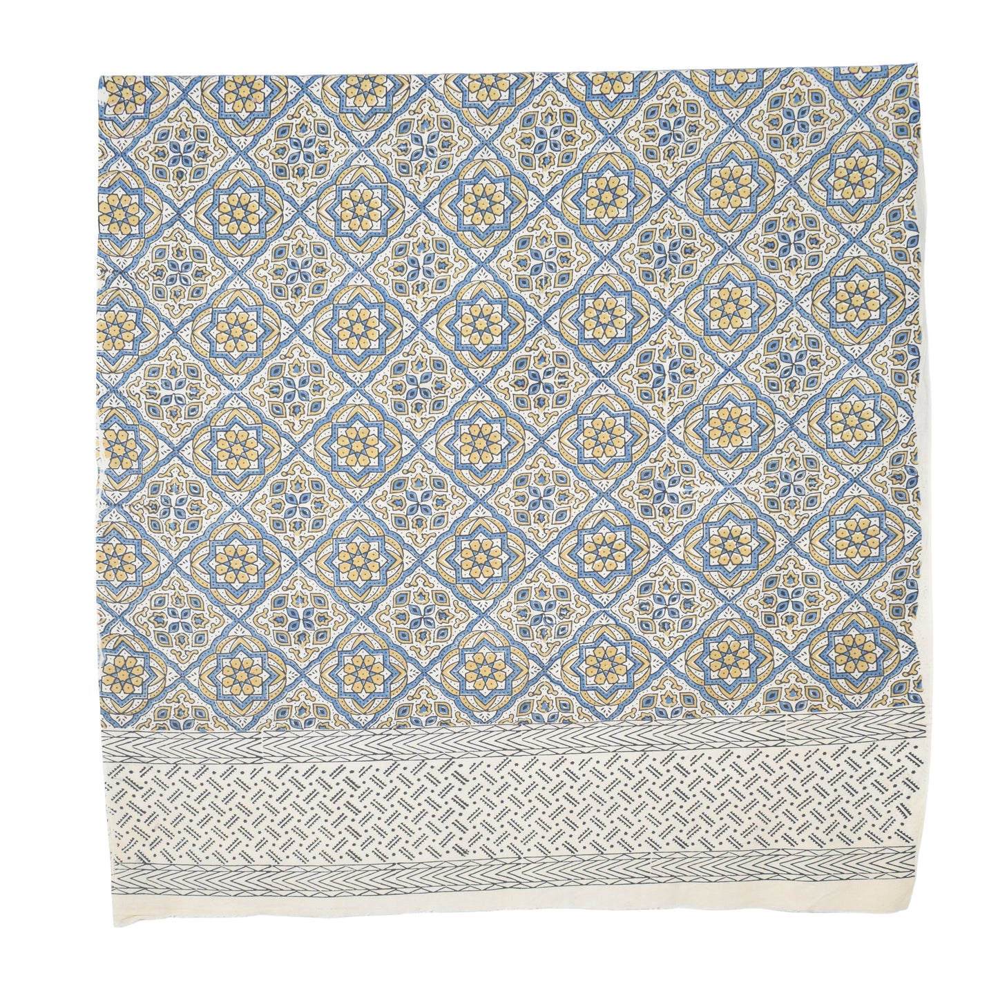 Ajrakh Cotton Natural Dye Three Colour Print | 3 Kam | Hand Block Print Dress Material with 44 Inch wide Dupatta - 2.5 Mt Top   -  SKU : AI03701F
