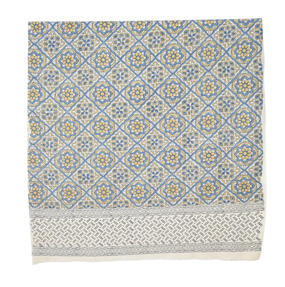 Ajrakh Cotton Natural Dye Three Colour Print | 3 Kam | Hand Block Print Dress Material with 44 Inch wide Dupatta - 2.5 Mt Top   -  SKU : AI03701F