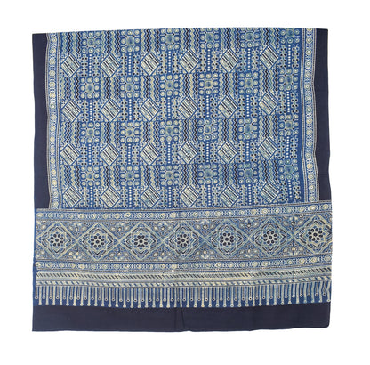Ajrakh Cotton Natural Dye Three Colour Print | 3 Kam | Hand Block Print Dress Material with 44 Inch wide Dupatta - 2.5 Mt Top   -  SKU : AI03701F