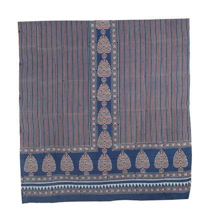 Ajrakh Cotton Natural Dye Three Colour Full Printed Hand Block Print Dress Material with 44 Inch wide Dupatta - 2.5 Mt Top    -  SKU : AI03501L