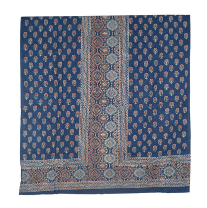 Ajrakh Cotton Natural Dye Three Colour Full Printed Hand Block Print Dress Material with 44 Inch wide Dupatta - 2.5 Mt Top    -  SKU : AI03501X