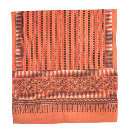 Ajrakh Cotton Natural Dye Three Colour Print | 3 Kam | Hand Block Print Dress Material with 44 Inch wide Dupatta - 2.5 Mt Top   -  SKU : AI03701Z