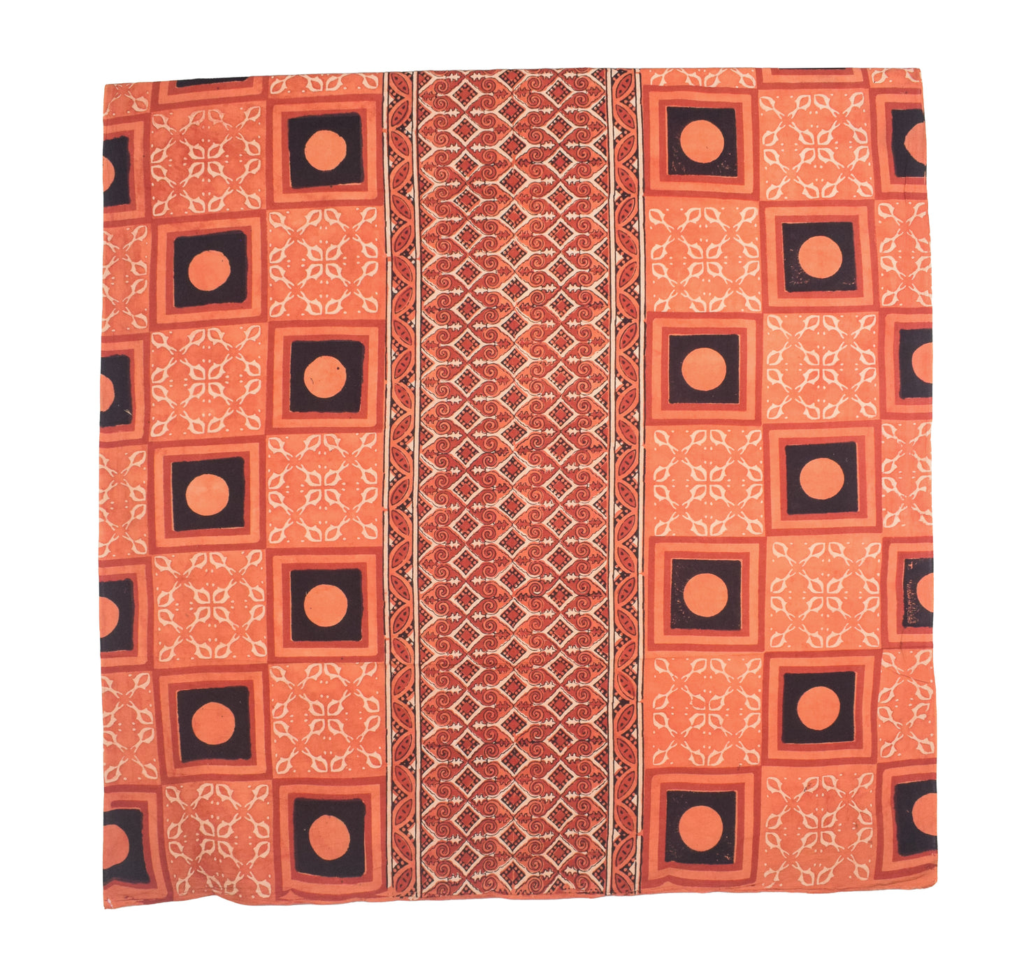 Ajrakh Cotton Natural Dye Three Colour Print | 3 Kam | Hand Block Print Dress Material with 44 Inch wide Dupatta - 2.5 Mt Top   -  SKU : AI0370AA