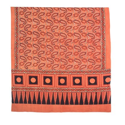 Ajrakh Cotton Natural Dye Three Colour Print | 3 Kam | Hand Block Print Dress Material with 44 Inch wide Dupatta - 2.5 Mt Top   -  SKU : AI0370AA