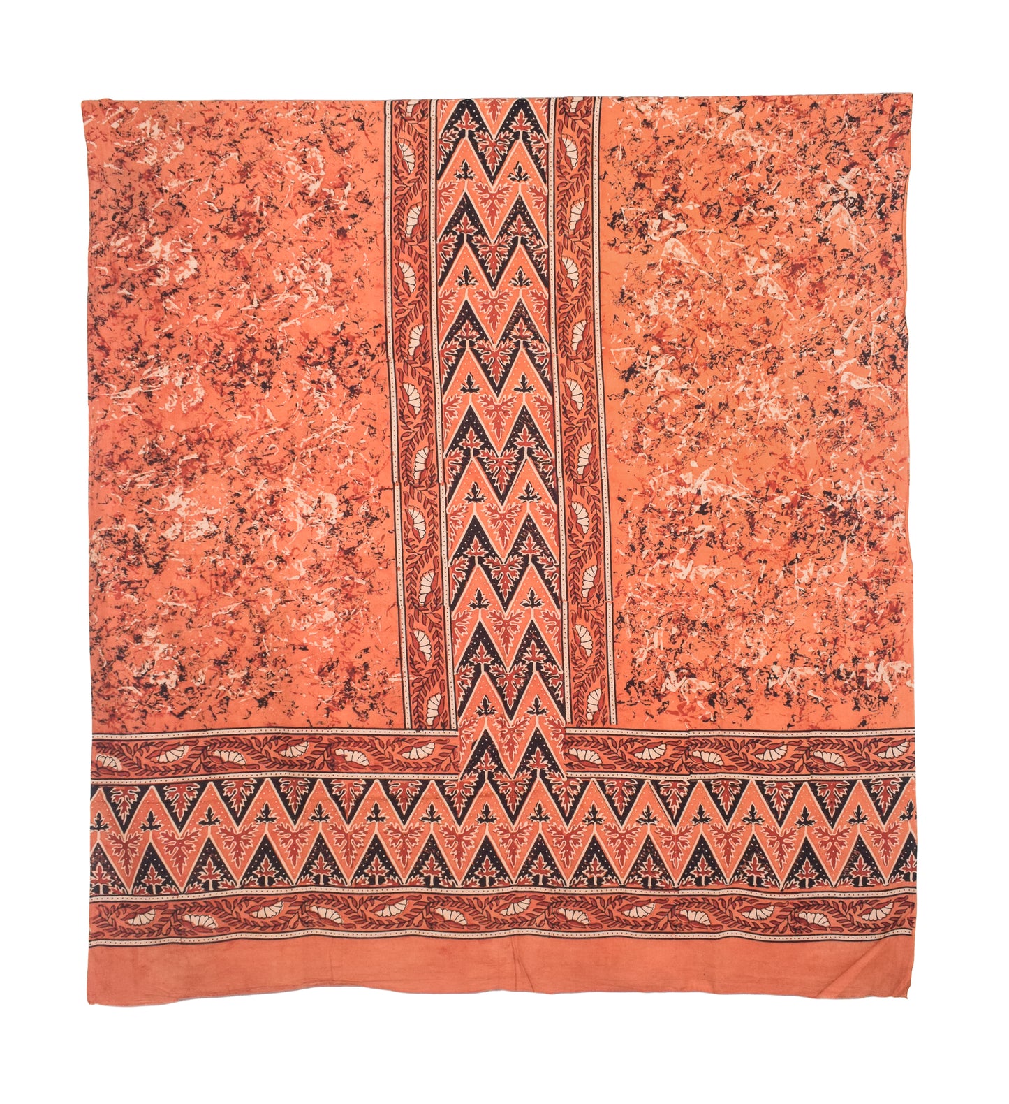 Ajrakh Cotton Natural Dye Three Colour Print | 3 Kam | Hand Block Print Dress Material with 44 Inch wide Dupatta - 2.5 Mt Top   -  SKU : AI0370AB