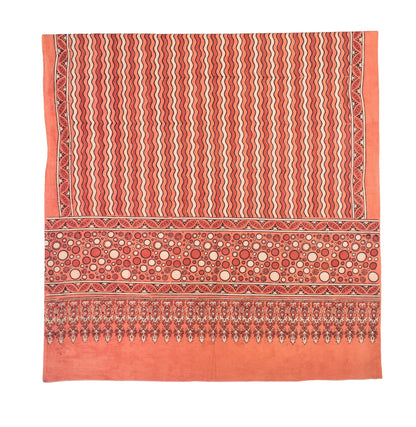 Ajrakh Cotton Natural Dye Three Colour Print | 3 Kam | Hand Block Print Dress Material with 44 Inch wide Dupatta - 2.5 Mt Top   -  SKU : AI0370AC