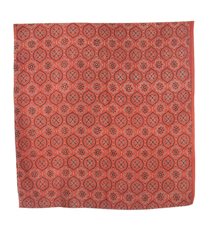 Ajrakh Satin Cotton Part Natural Dye Hand Block Print Dress Material with Bandhej Bottom and Dupatta - 2.5 Mt Top    -  SKU : MS24A01B