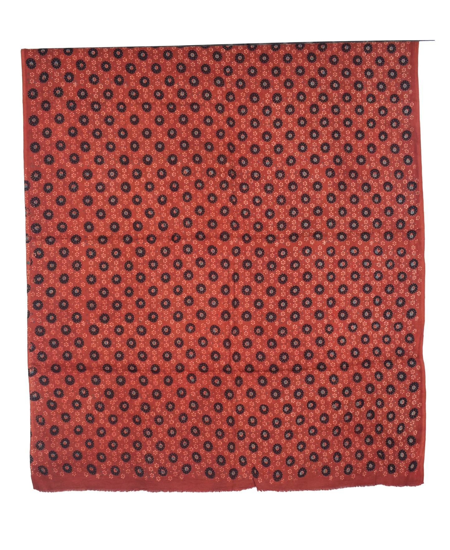 Ajrakh Satin Cotton Part Natural Dye Hand Block Print Dress Material with Bandhej Bottom and Dupatta - 2.5 Mt Top    -  SKU : MS24A01J