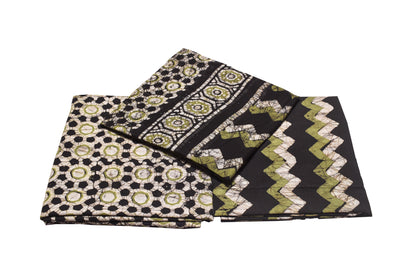 Wax Batik Cotton Full Printed Hand Block Print Dress Material  with 44 Inch wide Dupatta  - 2.5 Mt Top  -  SKU: RA12801W
