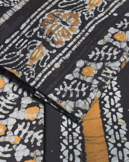 Wax Batik Cotton Three Colour Full Printed Hand Block Print Dress Material with 44 Inch wide Dupatta - 2.5 Mt Top    -  SKU : RA0540AB