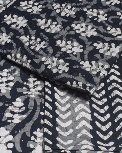 Wax Batik Cotton Three Colour Full Printed Hand Block Print Dress Material with 44 Inch wide Dupatta - 2.5 Mt Top    -  SKU : RA05401N