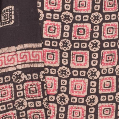 Wax Batik Cotton Full Printed Hand Block Print Dress Material  with 44 Inch wide Dupatta   -  SKU: RA12801K