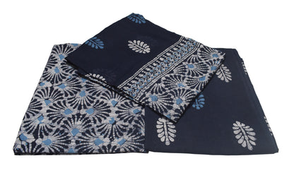 Wax Batik Cotton Three Colour Full Printed Hand Block Print Dress Material with 44 Inch wide Dupatta - 2.5 Mt Top    -  SKU : SA25601B