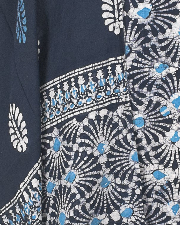 Wax Batik Cotton Three Colour Full Printed Hand Block Print Dress Material with 44 Inch wide Dupatta - 2.5 Mt Top    -  SKU : SA25601B