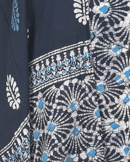 Wax Batik Cotton Three Colour Full Printed Hand Block Print Dress Material with 44 Inch wide Dupatta - 2.5 Mt Top    -  SKU : SA25601B