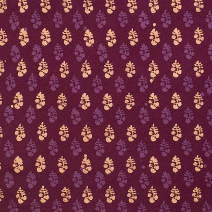 Wax Batik Cotton Three Colour Full Printed ( 3 Kam ) Hand Block Print Dress Material with 44 Inch wide Dupatta - 2.5 Mt Top    -  SKU : RA05401F