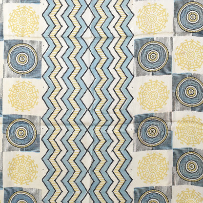 Ajrakh Modal Silk Natural Dye Hand Block Print Dress Material with Golden Border Dupatta - with Tassels - 2.5 Mt Top   -  SKU : AI02501R