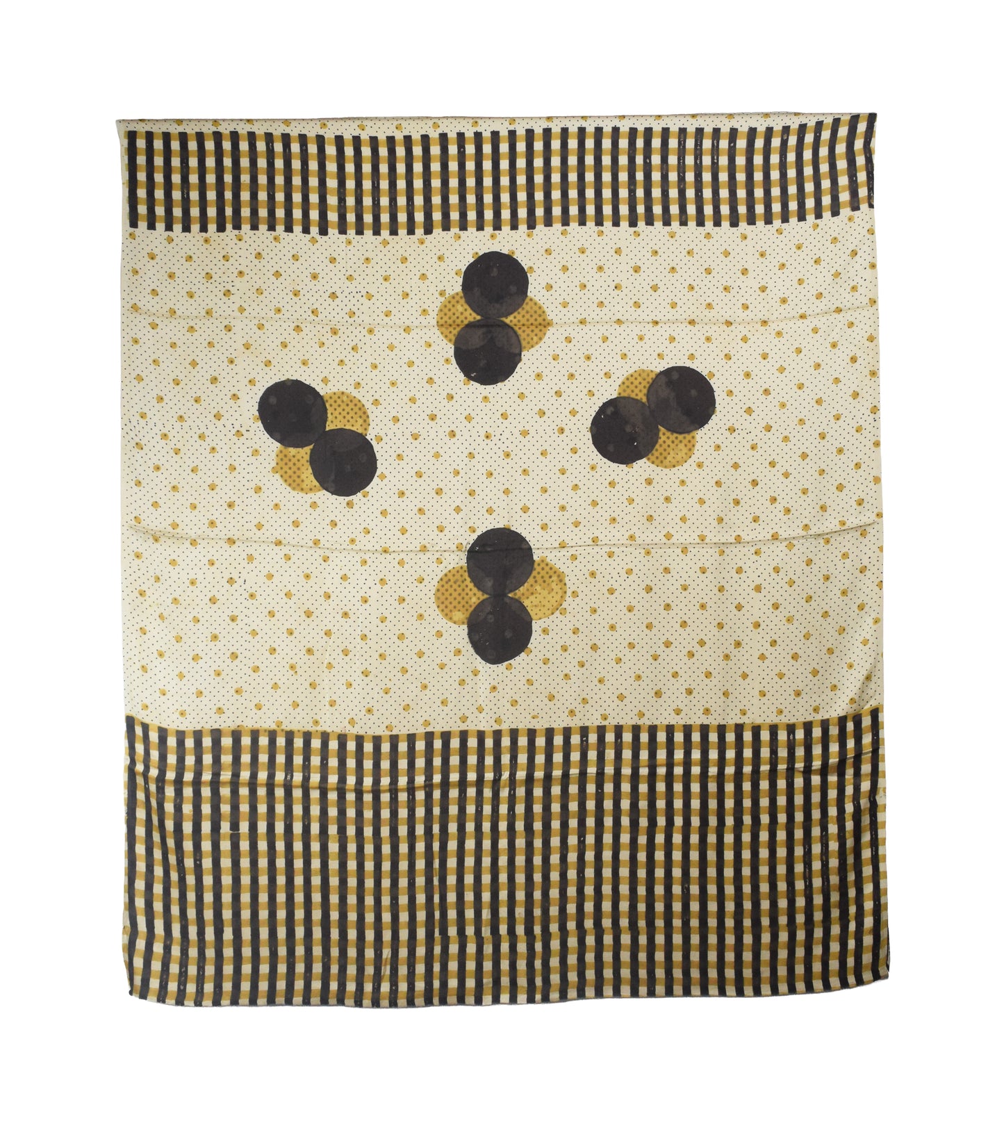 Ajrakh Modal Silk Natural Dye Hand Block Print Dress Material with Golden Border Dupatta - with Tassels - 2.5 Mt Top    -  SKU : AI27A03G