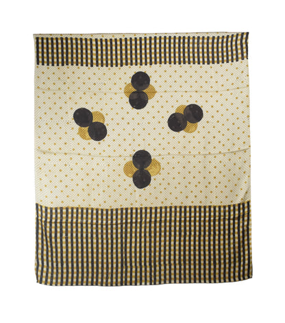 Ajrakh Modal Silk Natural Dye Hand Block Print Dress Material with Golden Border Dupatta - with Tassels - 2.5 Mt Top    -  SKU : AI27A03G