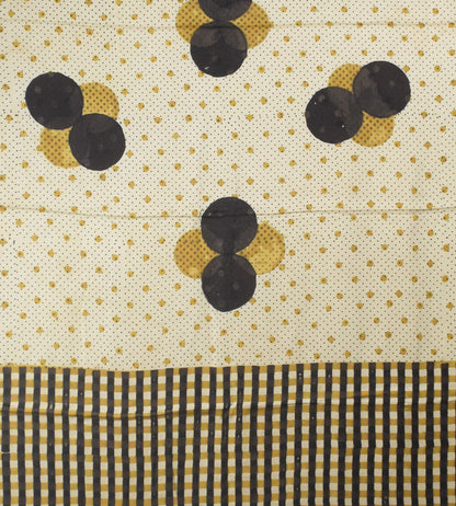 Ajrakh Modal Silk Natural Dye Hand Block Print Dress Material with Golden Border Dupatta - with Tassels - 2.5 Mt Top    -  SKU : AI27A03G