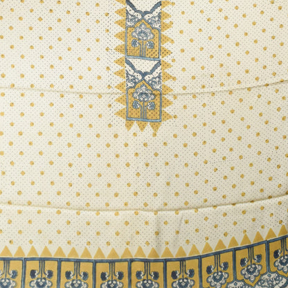 Ajrakh Modal Silk Natural Dye Hand Block Print Dress Material with Golden Border Dupatta - with Tassels - 2.5 Mt Top    -  SKU : AI27A03K