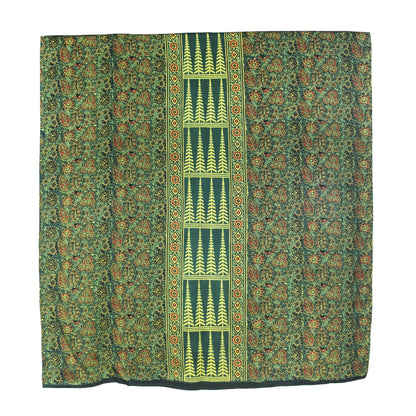 Ajrakh Modal Silk Natural Dye Hand Block Print Dress Material with Full Ajrakh Heavy Dupatta - with Tassels - 2.5 Mt Top    -  SKU : AI1730BA