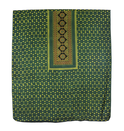Ajrakh Modal Silk Natural Dye Hand Block Print Dress Material with Full Ajrakh Heavy Dupatta - with Tassels - 2.5 Mt Top    -  SKU : AI1730BD