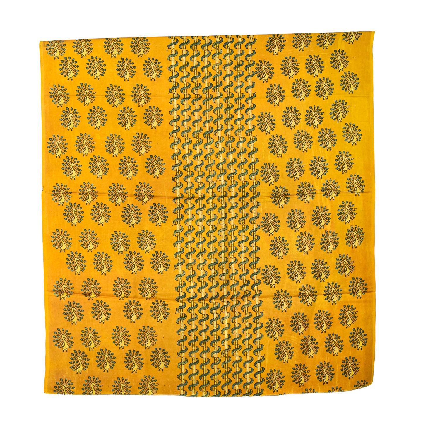 Ajrakh Modal Silk Natural Dye Hand Block Print Dress Material with Full Ajrakh Heavy Dupatta - with Tassels - 2.5 Mt Top    -  SKU : AI02502F