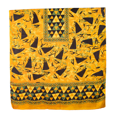 Ajrakh Modal Silk Natural Dye Hand Block Print Dress Material with Full Ajrakh Heavy Dupatta - with Tassels - 2.5 Mt Top    -  SKU : AI02502P