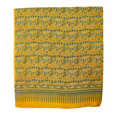 Ajrakh Modal Silk Natural Dye Hand Block Print Dress Material with Full Ajrakh Heavy Dupatta - with Tassels - 2.5 Mt Top    -  SKU : AI02502U