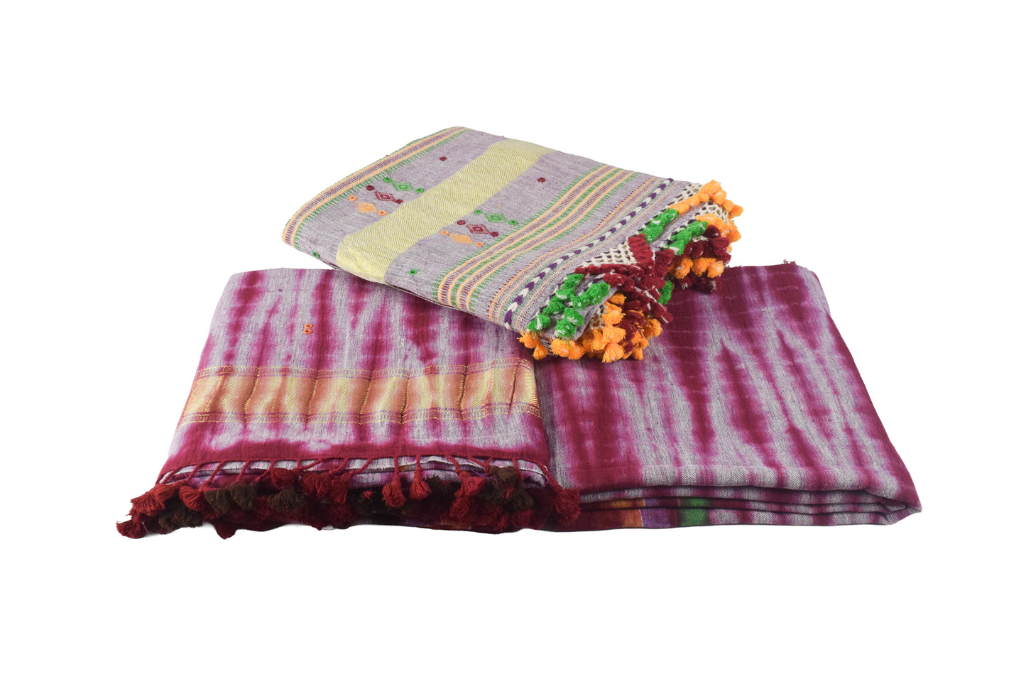 Handloom Woven Kala Cotton Shibori Mirror Work Dress Material  - 2.5 Mt Top    -  SKU : JM11401A