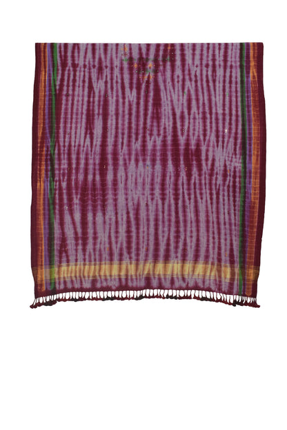 Handloom Woven Kala Cotton Shibori Mirror Work Dress Material  - 2.5 Mt Top    -  SKU : JM11401A