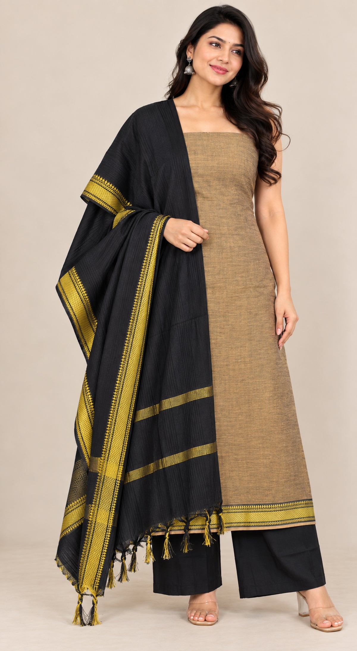 Plain Dyeing Handloom Cotton Dress Material  - 2.5 Mtr Length   -  SKU : GT31701A