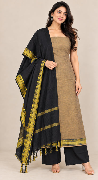 Plain Dyeing Handloom Cotton Dress Material  - 2.5 Mtr Length   -  SKU : GT31701A