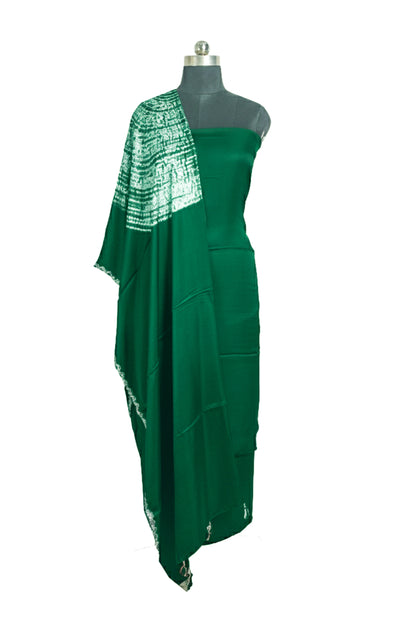 Plain Dyeing Modal Silk Shibori Dupatta Dress Material with Tassels - 2.5 Mtr Length    -  SKU : AI06A01C