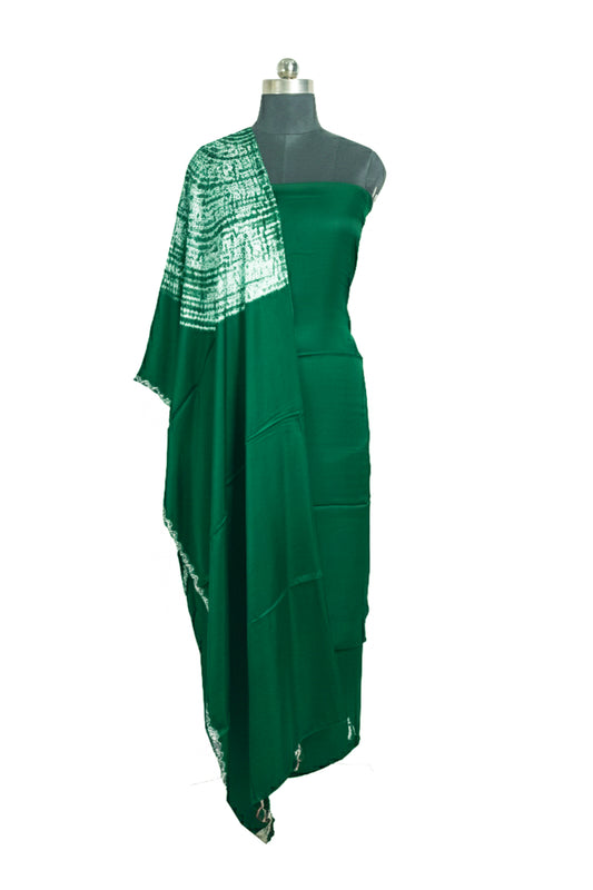 Plain Dyeing Modal Silk Shibori Dupatta Dress Material with Tassels - 2.5 Mtr Length    -  SKU : AI06A01C