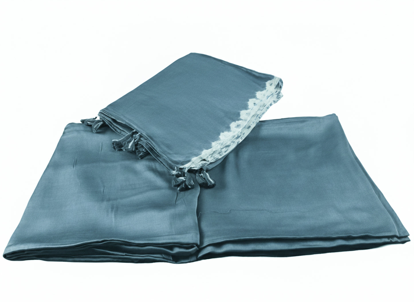 Plain Dyeing Modal Silk Shibori Dupatta Dress Material with Tassels - 2.5 Mtr Length    -  SKU : AI06A01D