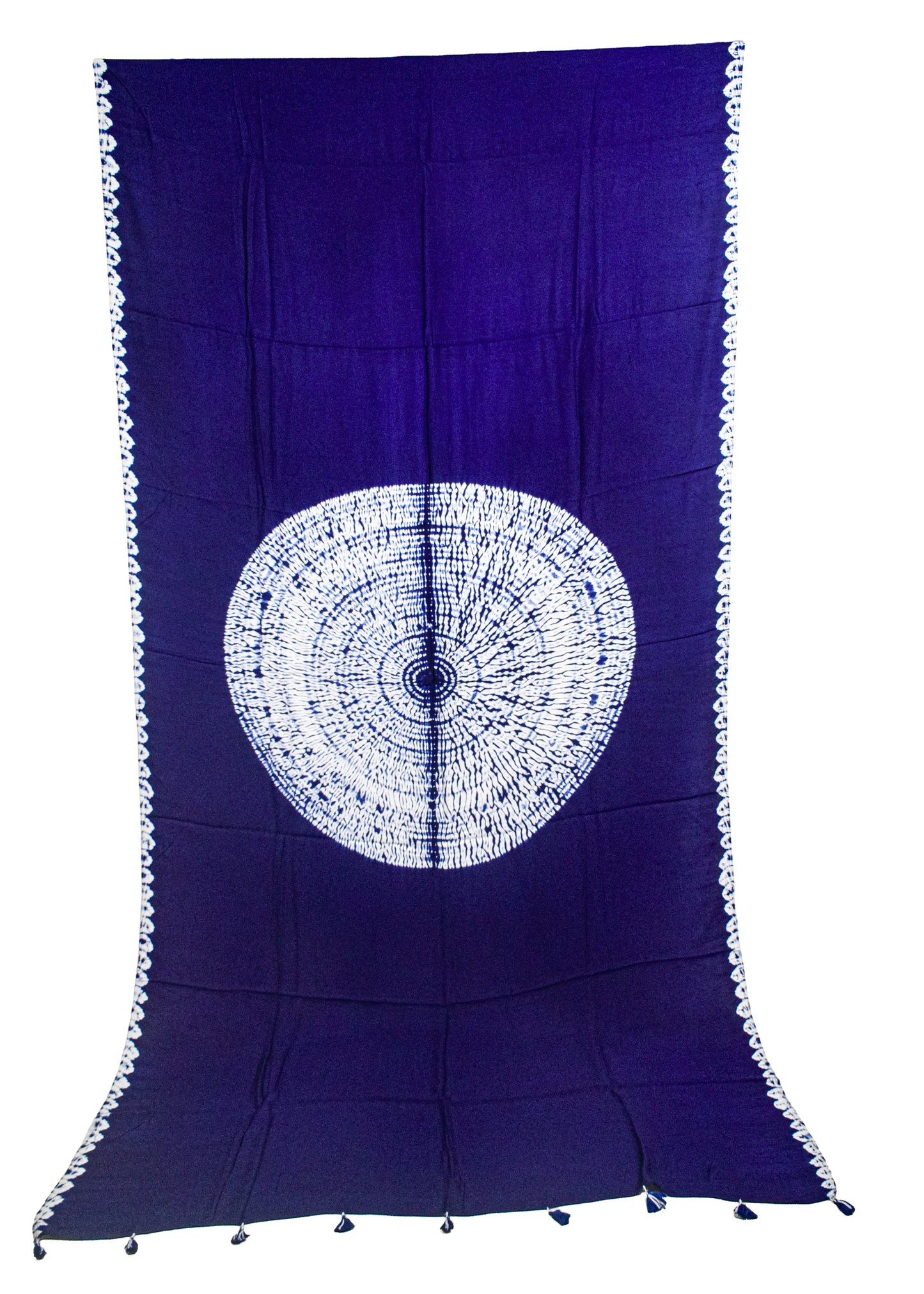 Plain Dyeing Modal Silk Shibori Dupatta Dress Material with Tassels - 2.5 Mtr Length    -  SKU : ID12801D