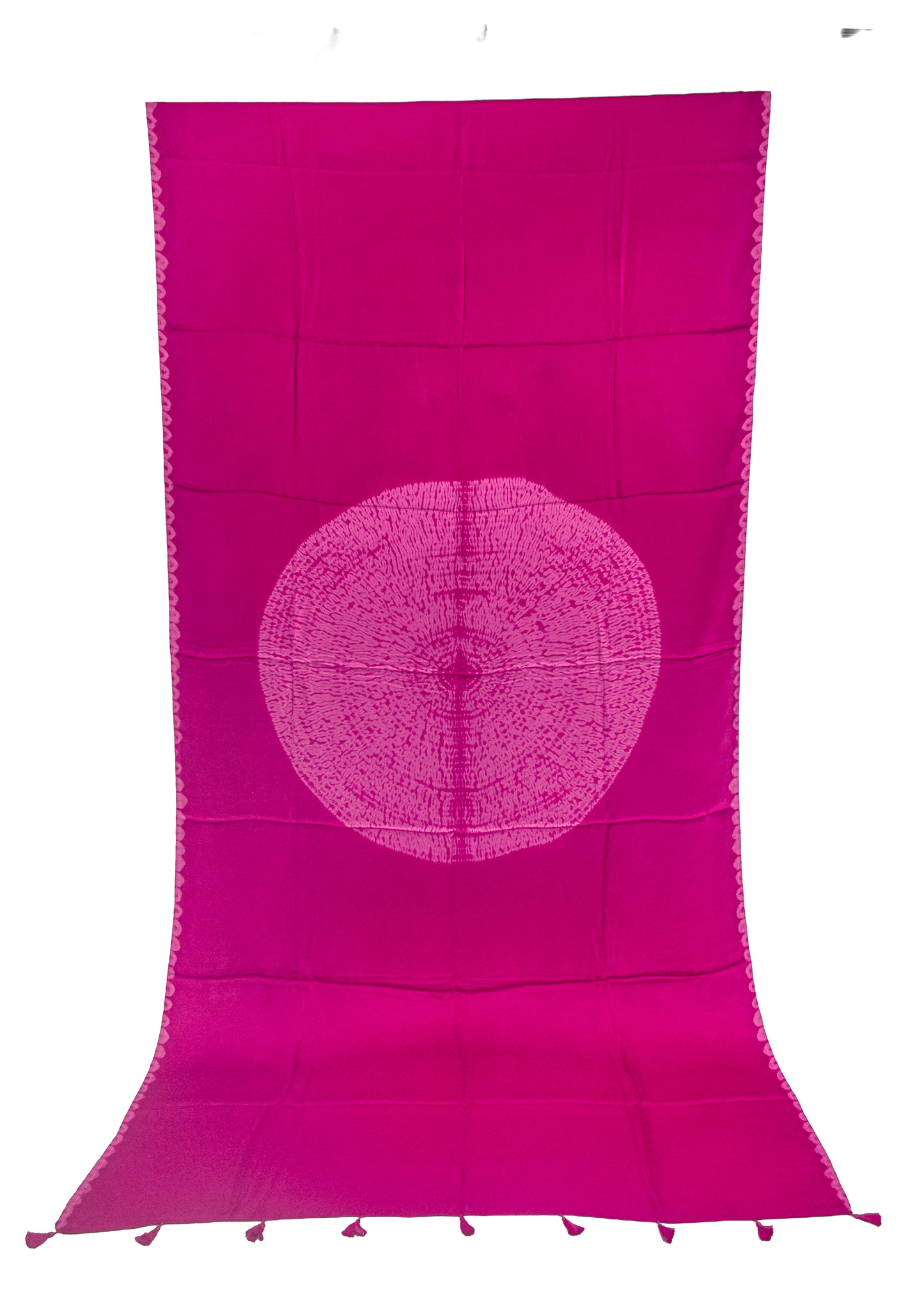 Plain Dyeing Modal Silk Shibori Dupatta Dress Material with Tassels - 2.5 Mtr Length    -  SKU : AI06A01B