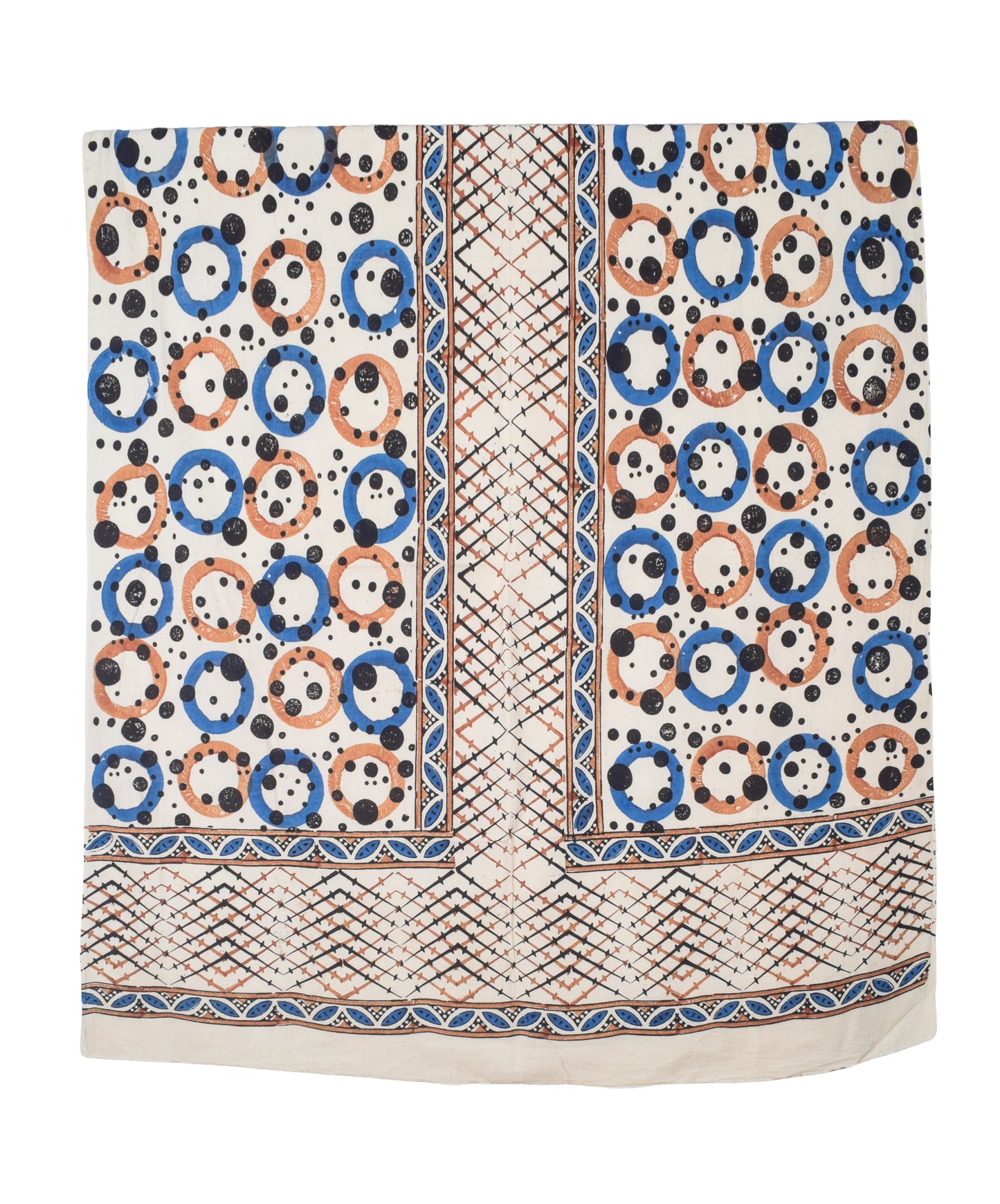 Ajrakh Cotton Natural Dye Three Colour Print | 3 Kam | Hand Block Print Dress Material with 44 Inch wide Dupatta - 2.5 Mt Top   -  SKU : AI03701L