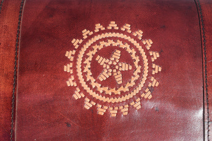 Leather Craft Punch Work Pure Leather Leathercraft Hand Made Executive Office Bag  - 27 cms Length    -  SKU : AB13301A