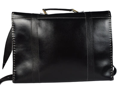 Leather Craft Punch Work Pure Leather Leathercraft Hand Made Executive Office Bag  - 27 cms Length    -  SKU : AB13302A