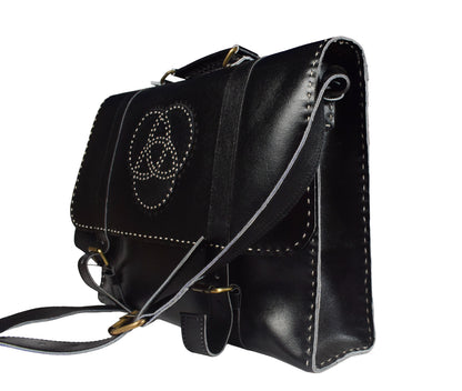 Leather Craft Punch Work Pure Leather Leathercraft Hand Made Executive Office Bag  - 27 cms Length    -  SKU : AB13302A