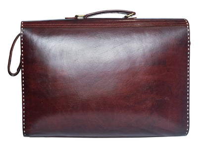 Jari Kaam - Leather Art Pure Leather Leathercraft Hand Made Executive Office Bag  - 28 cms Length    -  SKU : AB28301A